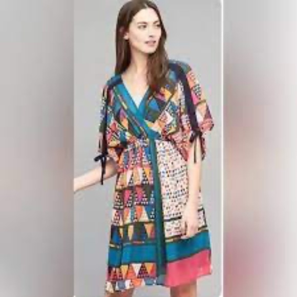 Maeve Multicolor Geometric Dress Anthropologie - size 12 - Picture 3 of 8